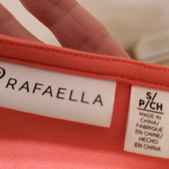 Rafaella Small Petite Coral Peach Blouse Top Cut Out Bodice Like New - Picture 5 of 5